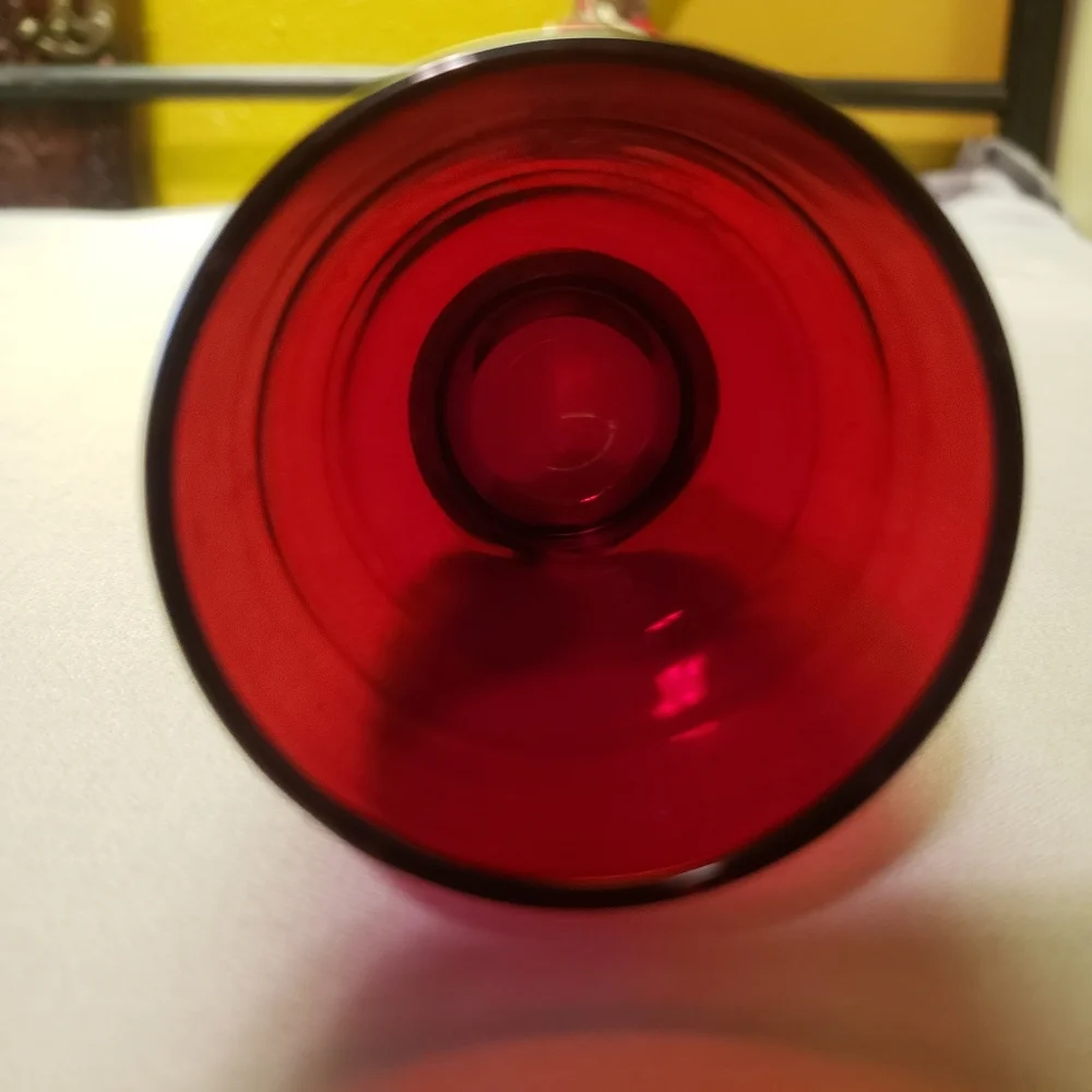 Vtg Juice Glass Baltic Royal Red/Anchor Hocking
